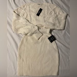 Lulus white cable knit sweater dress